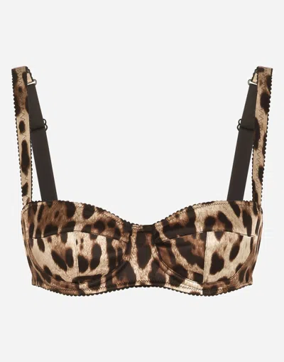 Dolce & Gabbana Leopard-print Padded Triangle Bikini Top In アニマリエプリント