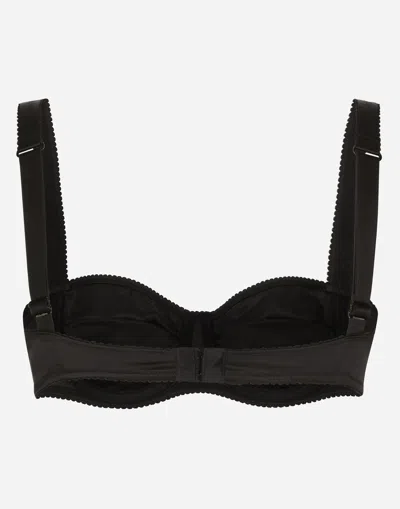 Dolce & Gabbana Lace-detail Satin Balconette Bra In ブラック