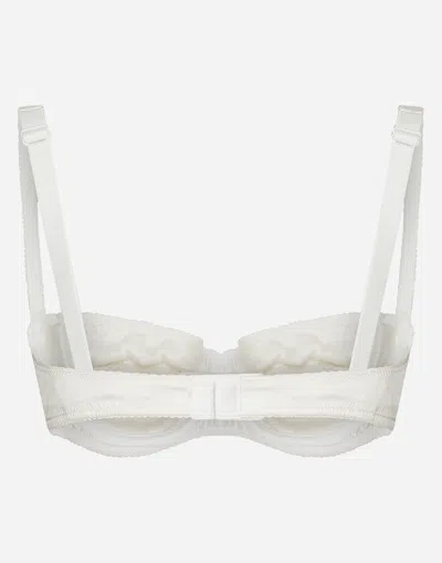 Dolce & Gabbana Lace Overlay Balconette Bra In ホワイト