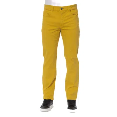 Shop Trussardi Jeans Yellow Cotton Jeans & Pant