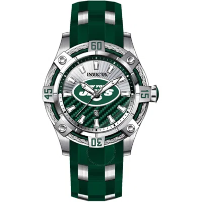 Shop Invicta Nfl New York Jets Quartz Green Dial Men's Watch 43325 In Two Tone  / Green / Silver / White
