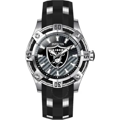 Shop Invicta Nfl Las Vegas Raiders Quartz Black Dial Men's Watch 42066 In Two Tone  / Black / Grey / Silver