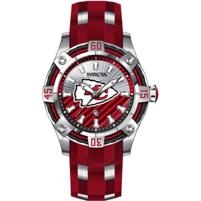 Shop Invicta Nfl Kansas City Chiefs Quartz Silver Dial Men's Watch 42070 In Red   /  Two Tone  / (red   / Black / Silver / White