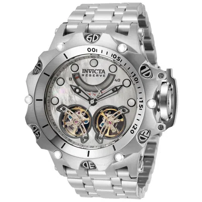 Shop Invicta Reserve Automatic Mother Of Pearl White Dial Men's Watch 33536 In Black / Mother Of Pearl / White