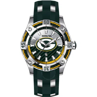 Shop Invicta Nfl Green Bay Packers Quartz Silver Dial Men's Watch 42062 In Two Tone  / Green / Silver / White / Yellow