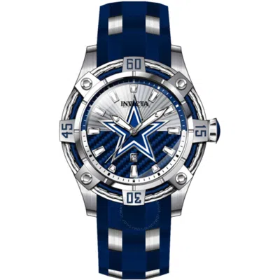 Shop Invicta Nfl Dallas Cowboys Quartz Silver Dial Men's Watch 43323 In Two Tone  / Blue / Silver / White