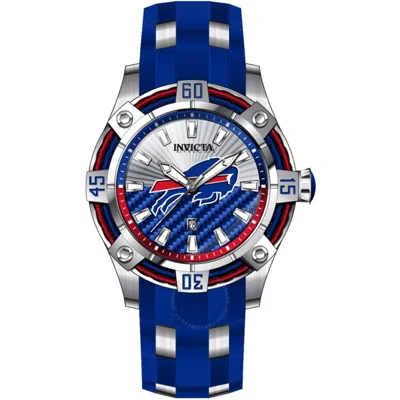 Shop Invicta Nfl Buffalo Bills Quartz Silver Dial Men's Watch 42074 In Red   /  Two Tone  / Blue / Silver