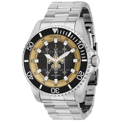 Shop Invicta Nfl New Orleans Saints Quartz Black Dial Men's Watch 36941 In Black / White
