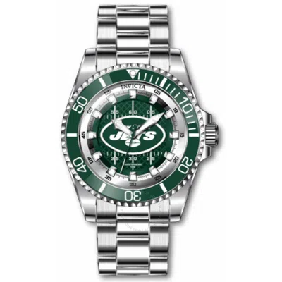 Shop Invicta Nfl New York Jets Quartz Green Dial Men's Watch 43331 In Green / White