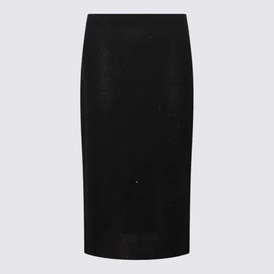 Shop Fabiana Filippi Black Cotton Midi Skirt