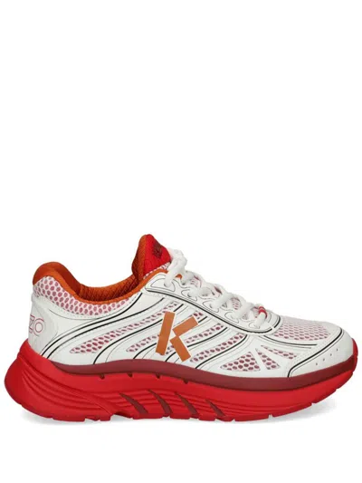 Shop Kenzo Sneakers In Mid Red