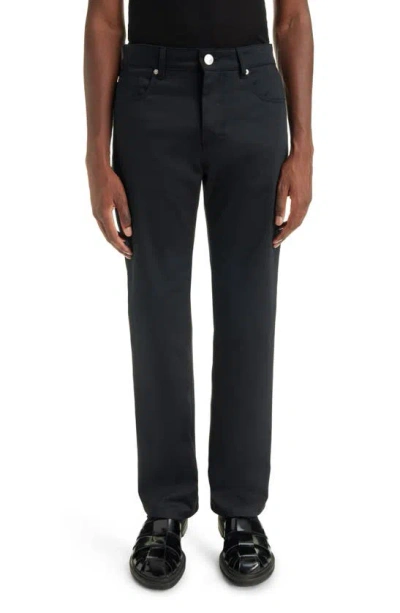 Shop Ami Alexandre Mattiussi Straight Fit Cotton Trousers In Black