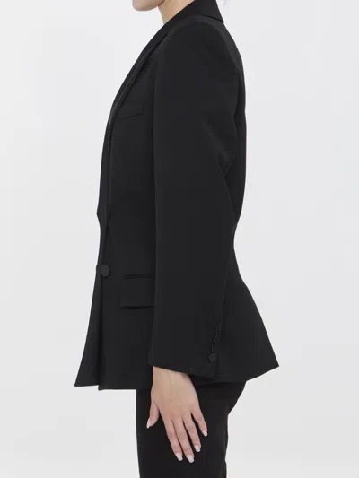 Shop Saint Laurent Tuxedo Jacket In Grain De Poudre In Black