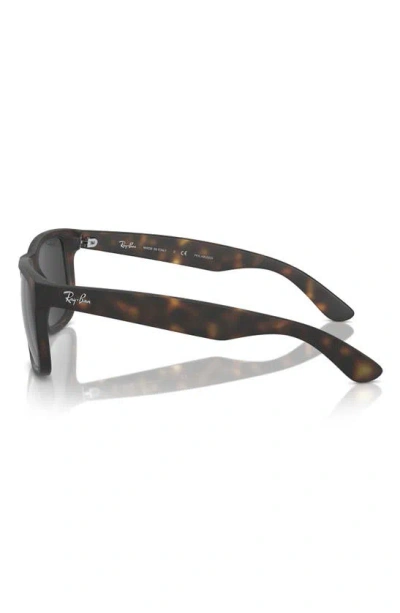 Ray Ban Justin 55mm Polarized Square Sunglasses In Brown Havana