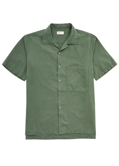 Shop Universal Works Camp Ii Lyocell-blend Shirt In Green