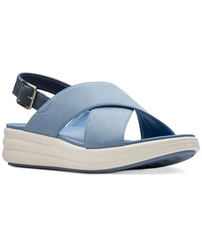 Shop Clarks Women's Drift Sun Slip-on Slingback Wedge Sandals In Denim