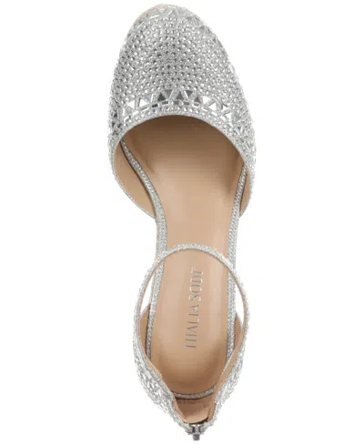 Shop Thalia Sodi Women's Mika Embellished Espadrille Wedge Sandals In Silver