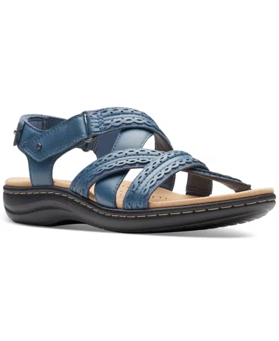 Shop Clarks Women's Laurieann Rena Embellished Strappy Sandals In Blue Combi