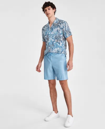 Shop Inc International Concepts Men's Jax Faux Leather 7" Shorts, Created For Macy's In Chalky Blue