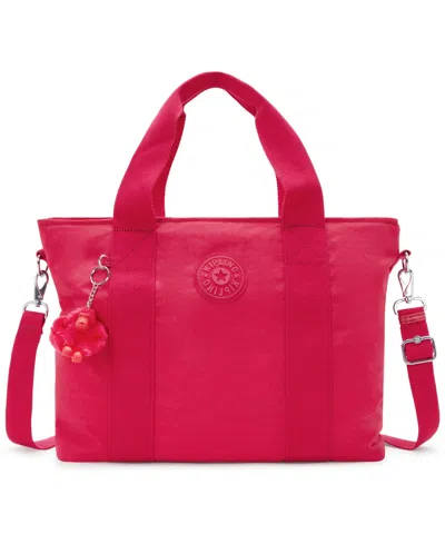 Shop Kipling Minta Shoulder Bag In Confetti Pink