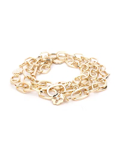 Shop Kate Spade Women's Enamel Chain Belt In Pale Polished Gold