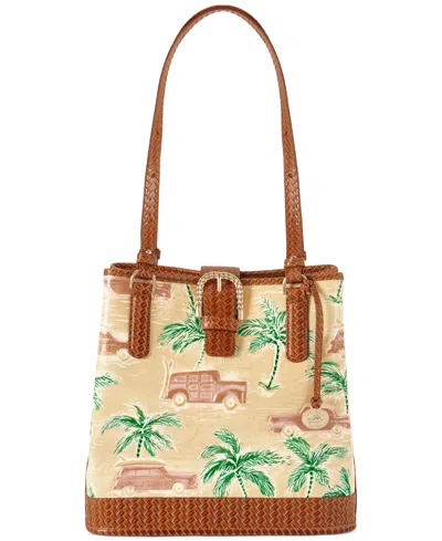 Shop Brahmin Fiora Honeybrown Copa Cabana Leather Bucket Bag In Honey Brow