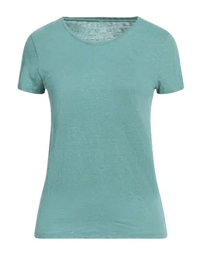 Shop Majestic Filatures Woman T-shirt Turquoise Size 1 Linen, Elastane In Blue