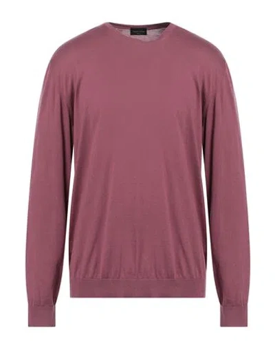 Shop Roberto Collina Man Sweater Mauve Size 44 Cotton In Purple