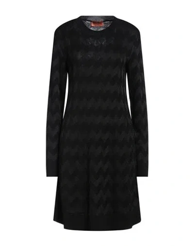 Shop Missoni Woman Mini Dress Black Size 10 Wool, Viscose, Polyamide