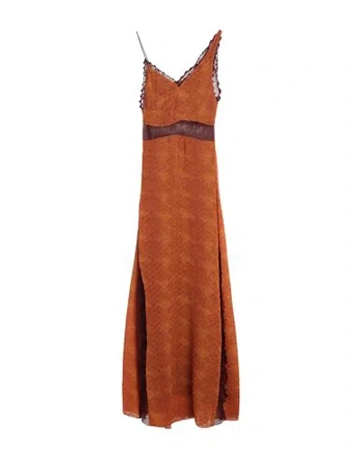 Shop Victoria Beckham Woman Maxi Dress Orange Size 4 Polyester