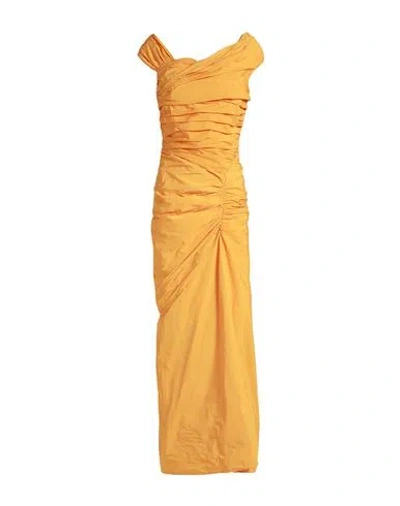 Dsquared2 Woman Maxi Dress Mandarin Size 8 Polyester In Mandarin