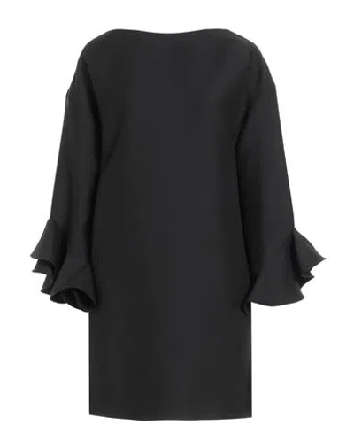 Shop Valentino Garavani Woman Mini Dress Black Size 4 Virgin Wool, Silk