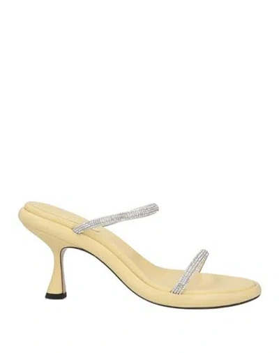 Shop Wandler Woman Sandals Light Yellow Size 9.5 Lambskin