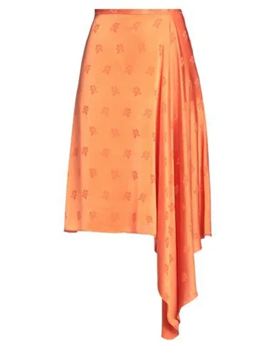 Shop Marni Woman Midi Skirt Orange Size 4 Viscose
