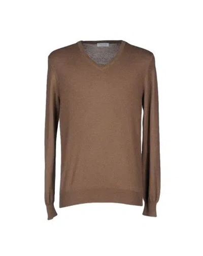 Shop Gran Sasso Man Sweater Khaki Size 38 Cashmere In Beige