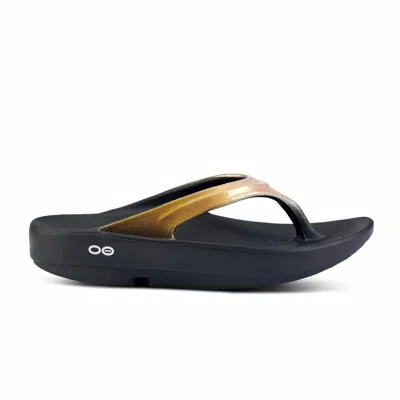 Shop Oofos Women's Oolala Luxe Thong Sandal In Macchiato In Multi