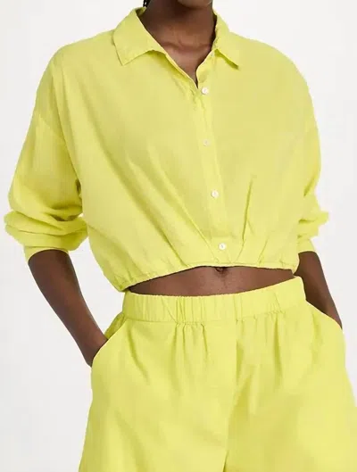 Shop Velvet By Graham & Spencer Julia L/s Button Top In Daisy In Yellow