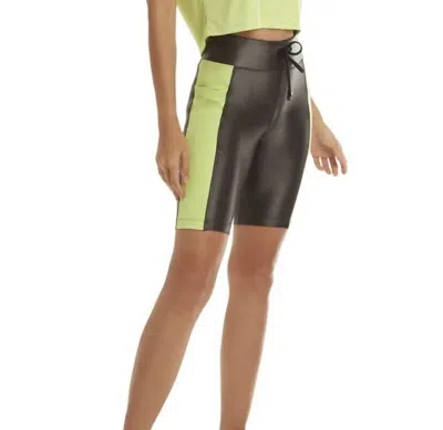 Shop Koral Essential High Rise Infinity Shorts In Lead/citrina In Green