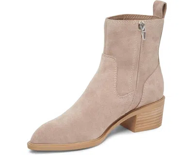 Shop Dolce Vita Bili Ankle Boot In Taupe Suede In Beige
