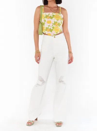Shop Show Me Your Mumu 90s Straight Jeans In Seasalt In White