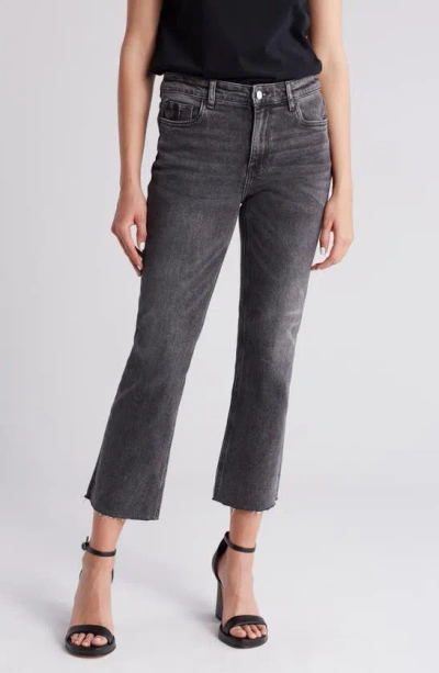 Shop Oat New York Kick Flare Mid Rise Jeans In Jasper Grey Wash