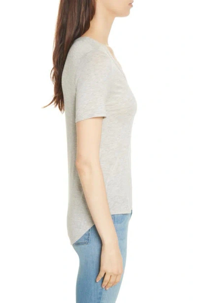 Shop Veronica Beard Cindy V-neck T-shirt In Heather Grey