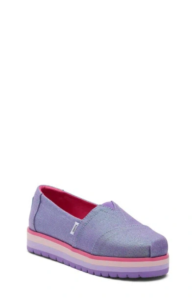 Shop Toms Kids' Classic Alpargata Platform Slip-on In Purple