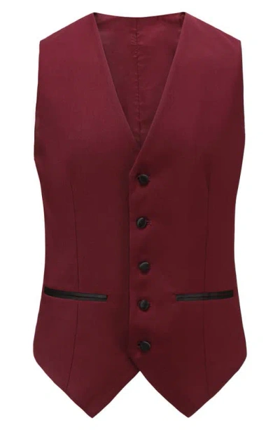 Gino Vitale Premium Slim Fit 3-piece Suit In Burgundy