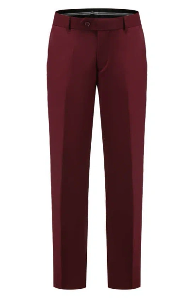 Gino Vitale Premium Slim Fit 3-piece Suit In Burgundy