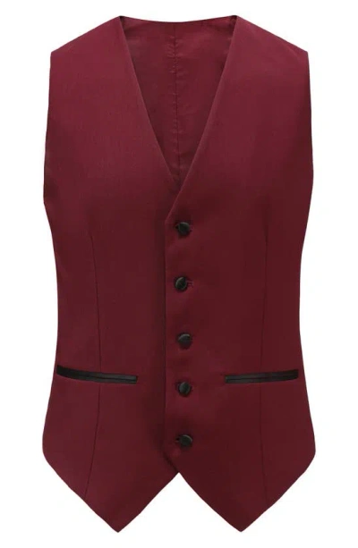 Gino Vitale Premium Slim Fit 3-piece Suit In Burgundy