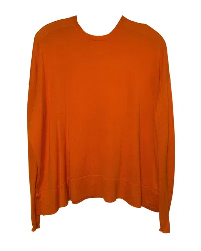 Shop Psophia Cotton Oversized Crewneck Sweater In Orange In Brown