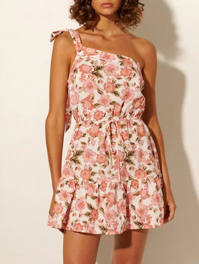 Shop Kivari Honor Mini Dress In Mila Peach Floral In Beige