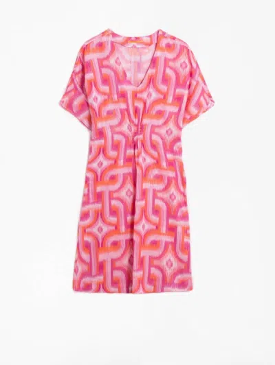 Shop Vilagallo Charlie Kon Tiky Dress In Pink
