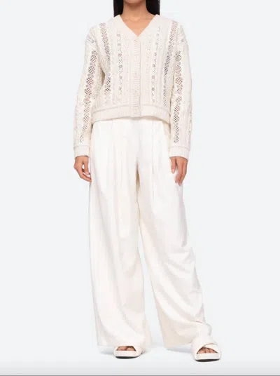 Shop Sea Dentelle Knit Cardigan In Artic In White